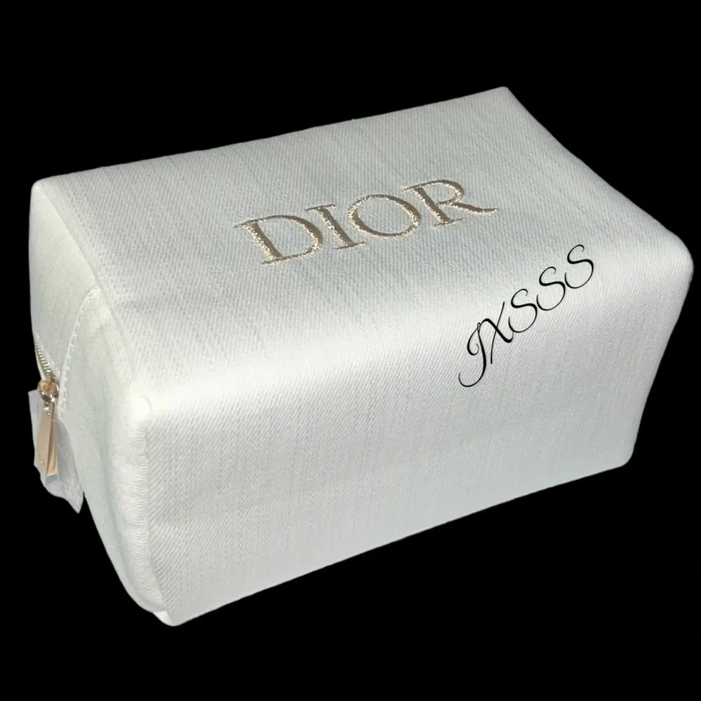 White-Gold Dior Beauty *VIP EXLUSIVE* Cosmetic-Makeup Bag